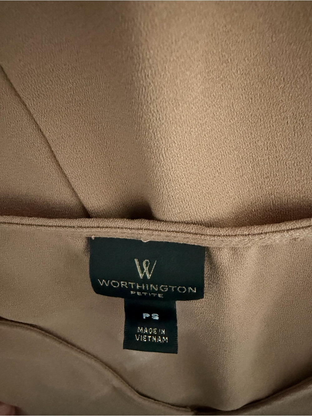 Worthington Petite Mushroom Beige Blouse